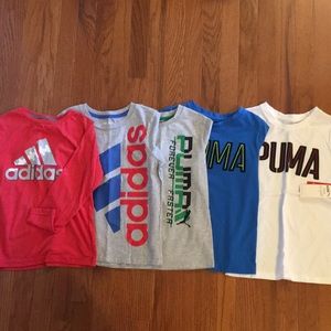 Boys short sleeve Puma and Adidas shirts